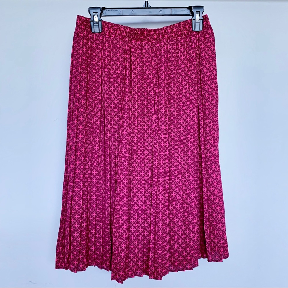🔥 Banana Republic Pink Pleated Midi Skirt S